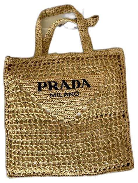 straw prada purse|prada shopper tote.